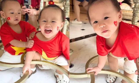 Cặp sinh đôi nhà Phương Oanh Shark Bình xuống đường đón Lễ 2/9, diện mạo được nhận xét 1 bé giống bố, 1 bé hệt mẹ