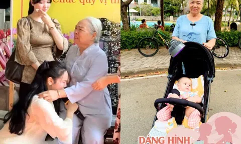 Xúc động cảnh Nhật Kim Anh bật khóc ôm chân mẹ trong dịp Vu Lan, nuôi được 2 con đều nhờ công đấng sinh thành