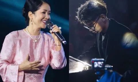 Con trai Hà Kiều Anh đệm đàn cho diva Hồng Nhung hát "Cho con"