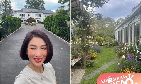 Hoa khôi Việt giàu có sắm loạt nhà như mơ, vừa khoe cơ ngơi mới ở Mỹ có khu vườn toàn hoa tuyệt đẹp