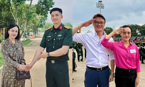 BTV Hoài Anh "bùng nổ nhan sắc" khi đứng cùng Thượng úy Lê Hoàng Hiệp, là mỹ nhân "thắng đậm" nhất mùa lễ A80