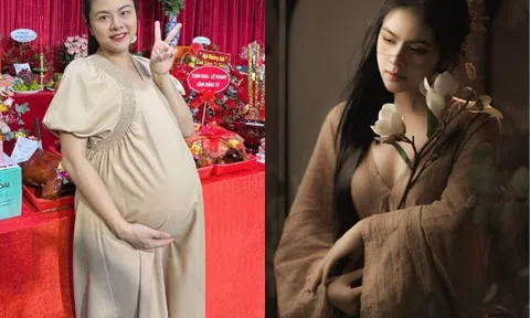 Mẹ bỉm 4 con Vân Trang lần nào mang thai cũng tăng "đẫm" hơn 20kg, nay khoe dáng nõn nà cùng làn da trắng muốt