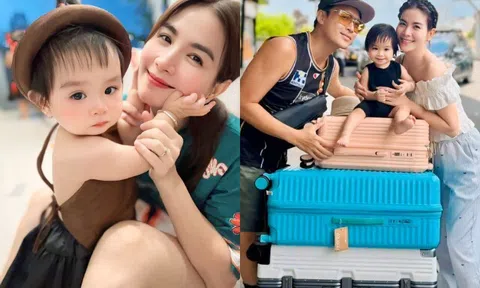 Xúc động cảnh Kha Ly nằm ngủ với con gái trước khi đi làm xa, ái nữ 1 tuổi phải vắng mẹ cả tháng trời