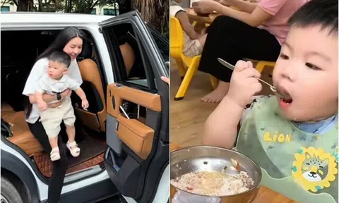 Cơm trưa trường quốc tế 100 triệu/năm của con Quang Hải và vợ đại gia Chu Thanh Huyền khiến cậu bé xúc lia lịa