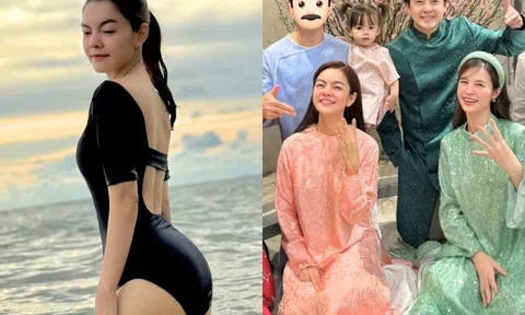 Mẹ 3 con của Vbiz khoe vòng 1 căng tràn dáng "mướt mát", sinh 3 ái nữ cực phẩm lại được chồng yêu chiều