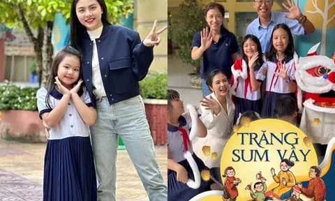 Vân Trang tự tay trang trí Trung thu cho lớp của con gái, được khen vì nhà có điều kiện vẫn cho ái nữ học trường công