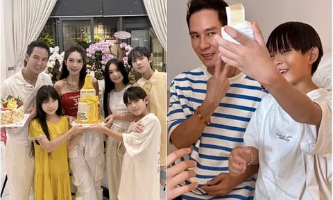 Gia đình có 4 công ty lớn, ở biệt thự 40 tỷ, 4 con vẫn tự tay làm quà cực đáng yêu mừng bố Lý Hải 57 tuổi