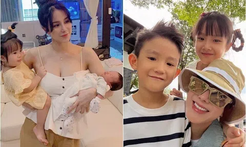 Sống ở nhà nội đại gia, con trai Diệp Lâm Anh mừng rỡ khi gặp mẹ và chị gái, cậu bé 6 tuổi bảnh bao hệt bố, học quốc tế 2 tỷ/năm