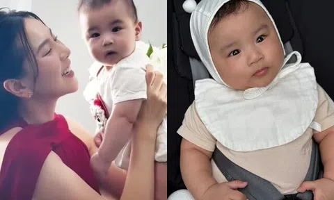 Con trai Mai Ngọc 5 tháng tuổi đã theo mẹ đi làm, bé xíu đã dạn dĩ trước ống kính, hứng thú với nghề MC thời tiết