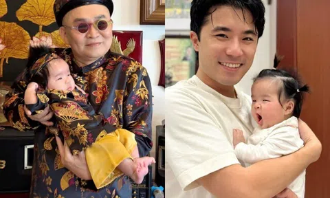 Cháu ngoại NSƯT Xuân Hinh vài tháng tuổi đã tóc nhiều "đầy đầu", vẻ ngoài đáng yêu nhưng "chẳng giống mẹ tẹo nào"