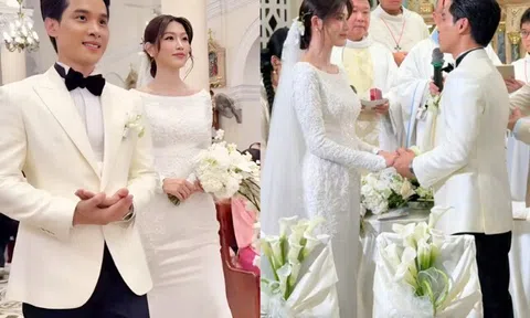 Showbiz Việt có thêm "nàng dâu hào môn": Chế Nguyễn Quỳnh Châu làm đám cưới với chồng chủ tịch tại nhà thờ