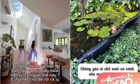 "Nữ diễn viên lùn nhất Vbiz" sống trong biệt thự rộng thênh thang, cứ nói ngọt "chồng yêu ơi" là có nội thất mới