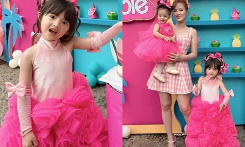 Sao Việt 24h: Con gái lớn nhà Ông Cao Thắng hóa búp bê Barbie trong tiệc sinh nhật 5 tuổi, 2 "tiểu công chúa" nắm tay tình cảm