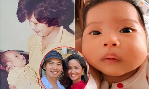 Con gái Hoa hậu H'Hen Niê giống y chang bố đạo diễn lúc nhỏ: Vầng trán rộng, mũi cao, tóc rậm