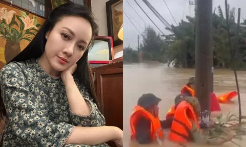 BTV Hoài Anh thương 2 đồng nghiệp bị lật xuồng trong lũ lớn ở Đà Nẵng: "Nhẹ cả lòng khi may mắn đã ở lại"