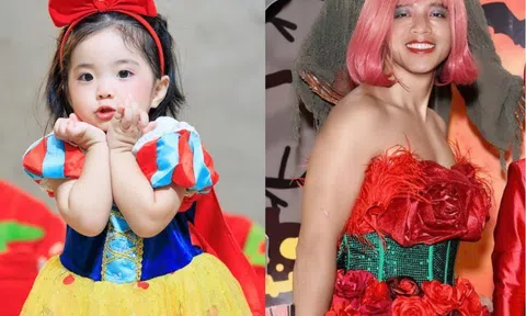 Sao Việt đón Halloween: Khánh Thi hóa trang cho ái nữ trông cực yêu, chồng Việt Hương mặc váy khiến vợ "ngại nhìn"