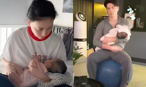 Ngô Thanh Vân mất ngủ vì tắt tia sữa, khoe Huy Trần là "bố của năm" một tay thay vợ chăm con mượt mà