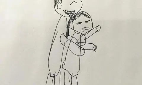 Cho con gái đi học vẽ để phát triển năng khiếu, tình cờ phát hiện bức tranh trong cặp con, người mẹ toát mồ hôi lạnh