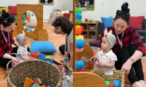 Con gái lai của Nhật Kim Anh chưa biết nói đã phải đi học trường song ngữ, mẹ đại gia phải theo chăm từng chút