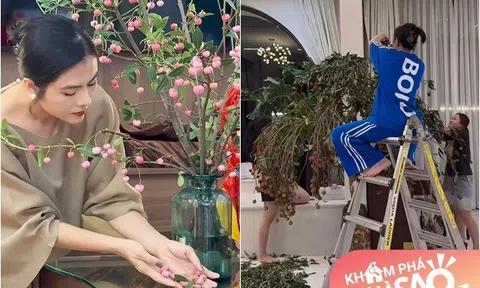Vân Trang không còn thiết ra đường, ngồi tỉ mẩn nhặt 1001 cái lá, từng cành hoa để trang hoàng biệt thự 1.000m2