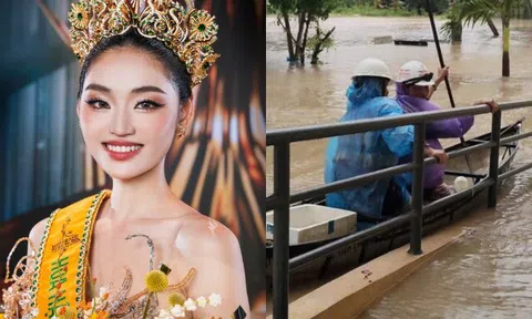 Hoa hậu Yến Nhi khẩn cấp báo tin bố ruột đuối sức bị lật thuyền giữa nước lũ, mất liên lạc phải cầu cứu