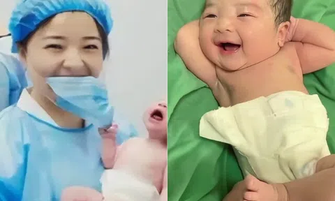 Bé sơ sinh khiến y tá đỡ đẻ “cười xỉu” trong phòng mổ, vừa chào đời thần thái đã chuẩn soái ca tương lai