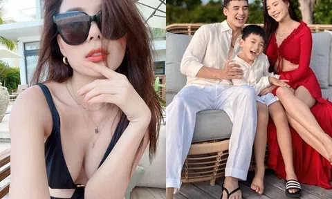 Thúy Diễm sau sinh con ở Mỹ không dám ra đường, giờ U40 quá đẹp khiến Lương Thế Thành và "chồng" kém 10 tuổi khen nức nở