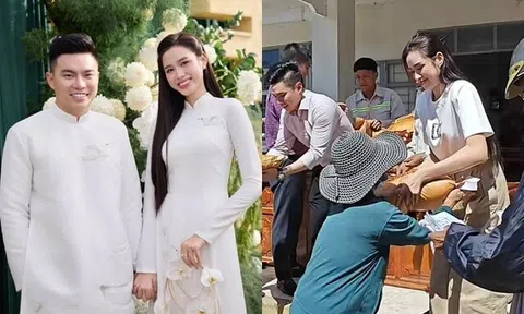 Sao Việt 24h: Đỗ Thị Hà giản dị cùng chồng thiếu gia Viết Vương trao 5 tỷ và 40 tấn gạo hỗ trợ người dân vùng lũ