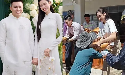 Sao Việt 24h: Đỗ Thị Hà giản dị cùng chồng thiếu gia Viết Vương trao 5 tỷ và 40 tấn gạo hỗ trợ người dân vùng lũ