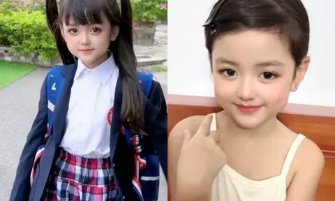 Bé học sinh Hà Nội chiếm sóng VTV vì quá xinh, danh tính mẹ ruột là "cô giáo búp bê đình đám MXH" gây trầm trồ
