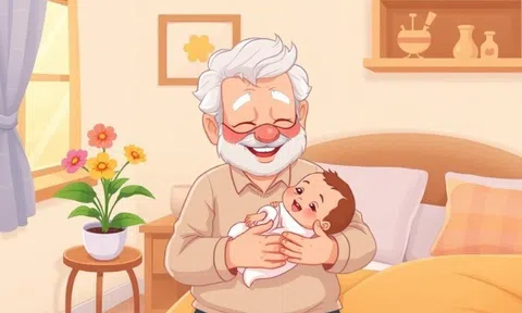 Trong 10 giây, chỉ người khéo léo mới nhận ra lỗi sai của ông nội khi chăm cháu sơ sinh ở bức hình