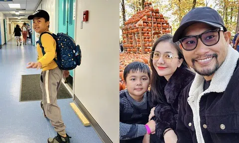 Sang Canada định cư 2 năm, con trai Á hậu Ái Châu nói hai từ tiếng Việt khiến ai cũng hoang mang