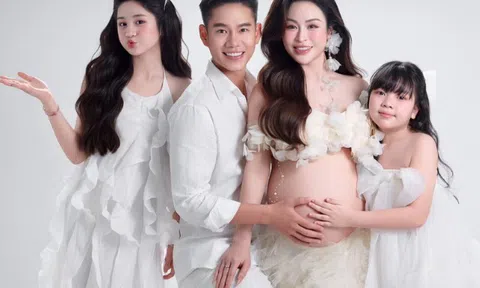 Mẹ đơn thân Hà Nội vừa sinh con với mỹ nam VTV: Bầu lần 3 đẹp mê mẩn, 2 con riêng phụ cha dượng chăm mẹ