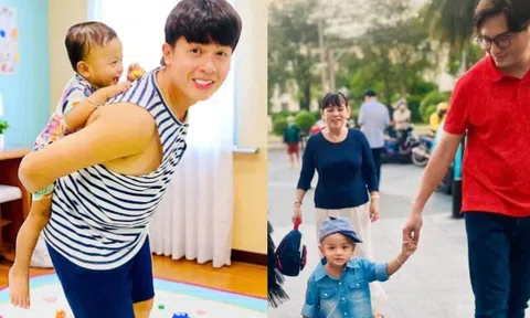 Con trai Hòa Hiệp 1 tuổi đã đi học mẫu giáo, được Bá Thắng dắt tay đưa đến trường