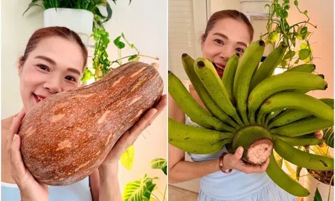 Ca sĩ Mỹ Lệ thu hoạch "trái cây khổng lồ" trong khu vườn hơn 10.000m2: Nải chuối to chưa từng thấy, nhìn quả dứa càng bàng hoàng