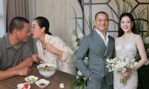 Chồng hơn 17 tuổi của Hoa hậu Khánh Vân vào bếp nấu ăn kỷ niệm 1 năm ngày cưới, ngại đỏ mặt khi được vợ hôn
