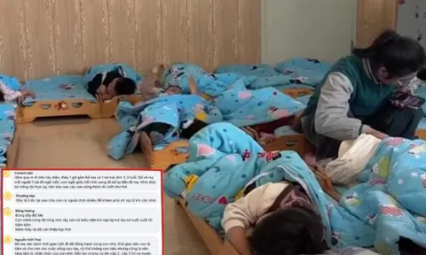 Cõi mạng tranh cãi đoạn video giáo viên đăng tải vào giờ ngủ trưa ở trường mẫu giáo, hành động bé trai gây sốc