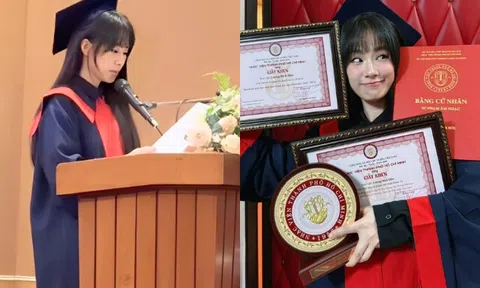 Lương Bích Hữu tốt nghiệp đại học ở tuổi 41, trẻ đẹp không nhìn ra là "mẹ 1 con" trong ngày mặc áo cử nhân