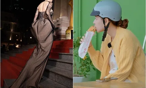 Con gái Đại tá mặc đồ ngủ, đội mũ bảo hiểm gặm bánh mì lề đường: Từng được cả fan Trung khen "đẹp phát sáng"