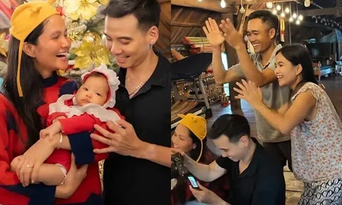 Con gái của H'Hen Niê khoe chân dài, nằm ngoan khi chụp ảnh, gia đình người Ê Đê đứng hát, cổ vũ hết mình