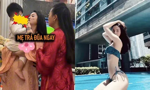 Bị con đánh, vợ đại gia của Quang Hải lập tức "tát" lại, thái độ của người phụ nữ bên cạnh gây chú ý