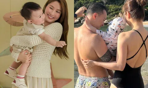 Con trai Diễm My 9X rõ nét tuấn tú giống hệt bố, "tiểu thiếu gia" được cưng như trứng trong biệt thự trăm tỷ