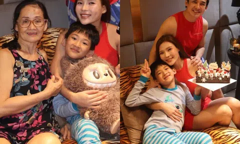 Thúy Diễm khoe khoảnh khắc hạnh phúc bên mẹ chồng, quý tử quốc tịch Mỹ nay tuấn tú như bản sao của Lương Thế Thành
