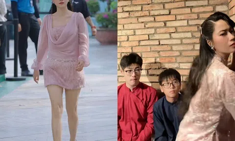 Hậu giảm cân, Lâm Vỹ Dạ U40 nhảy lắc hông như gái 18, biểu cảm của hai con trai lớn đằng sau gây chú ý