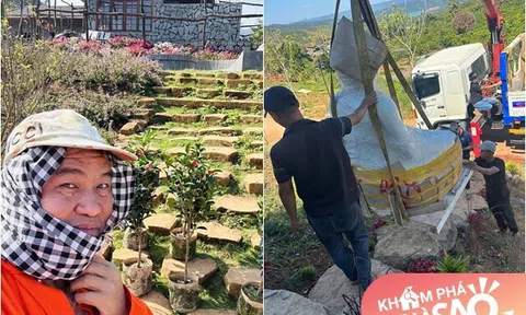 Danh hài đình đám tân gia biệt thự 10.000m2 tuyệt đẹp, quà siêu to của Việt Hương được cẩu đến