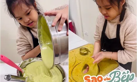 Cô con gái MC Diễm Quỳnh 45 tuổi mới sinh nay cực khéo, thành quả bất ngờ khi làm bánh tặng chị ruột