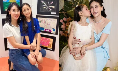 Hoa hậu Hà Kiều Anh tự hào khoe tranh con gái vẽ được triển lãm, ái nữ thuyết trình tiếng Anh cực trôi chảy