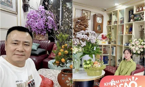 Cơ ngơi của NSND Tự Long ngập hoa ngày sát Tết, vợ Đại úy khoe sắc giữa "rừng" lan ngay trong tổ ấm