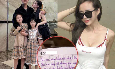 Con gái Cindy Lư viết bài văn vỏn vẹn 6 dòng tả bố dượng, Đạt G đọc xong liền xúc động: “Ba nợ tụi con”