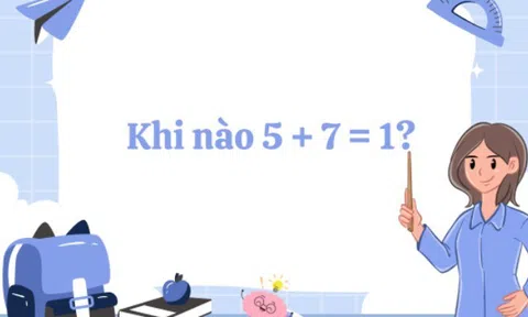 Câu đố Toán học nếu trả lời đúng, bạn lọt top 1% người thông minh nhất: Khi nào 5 + 7 = 1?